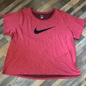 Women’s Nike Brick Red T-Shirt with Black Logo